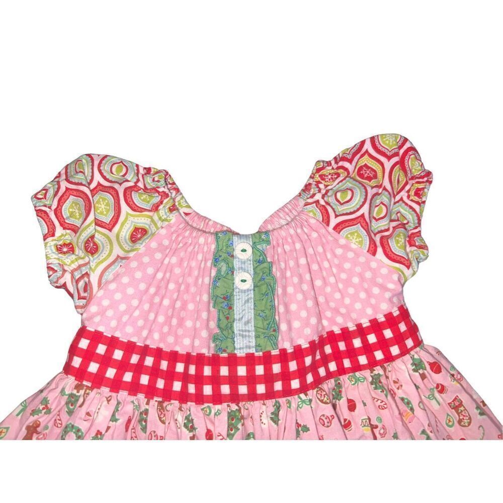 Matilda Jane Platinum gingerbread Christmas holiday tree lace dress 2 - Picture 2 of 7